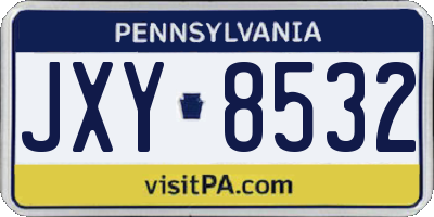 PA license plate JXY8532