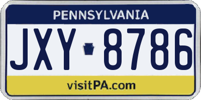 PA license plate JXY8786