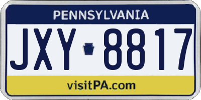 PA license plate JXY8817