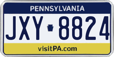 PA license plate JXY8824