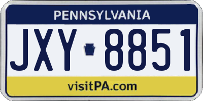 PA license plate JXY8851