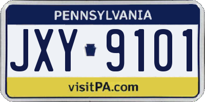 PA license plate JXY9101