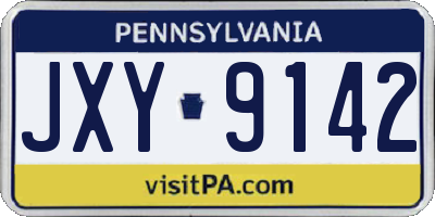 PA license plate JXY9142