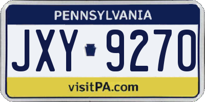 PA license plate JXY9270