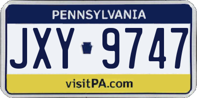 PA license plate JXY9747