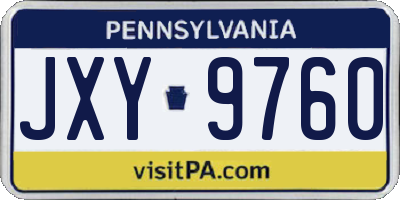 PA license plate JXY9760