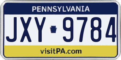 PA license plate JXY9784