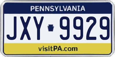 PA license plate JXY9929