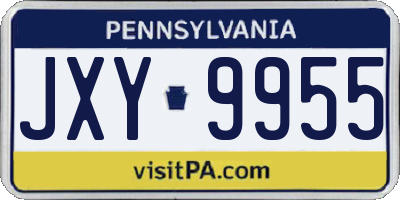 PA license plate JXY9955