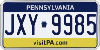 PA license plate JXY9985