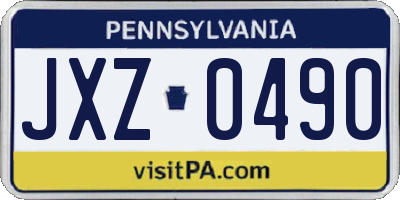 PA license plate JXZ0490