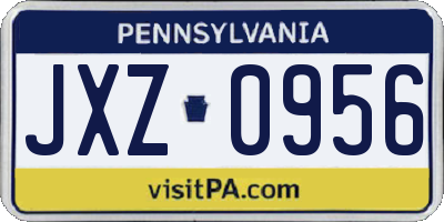 PA license plate JXZ0956