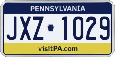 PA license plate JXZ1029