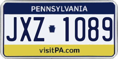 PA license plate JXZ1089