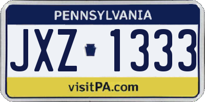 PA license plate JXZ1333