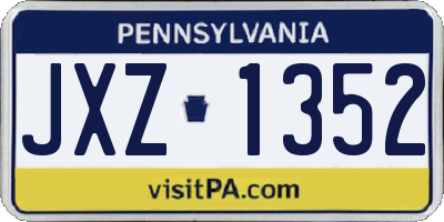 PA license plate JXZ1352