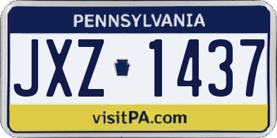 PA license plate JXZ1437