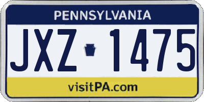 PA license plate JXZ1475
