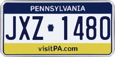 PA license plate JXZ1480