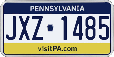 PA license plate JXZ1485