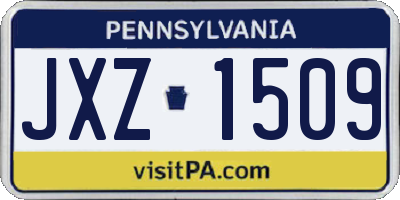 PA license plate JXZ1509