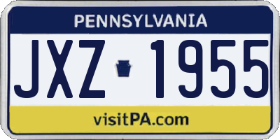 PA license plate JXZ1955