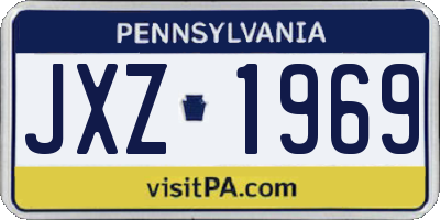 PA license plate JXZ1969