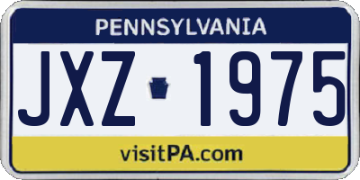 PA license plate JXZ1975