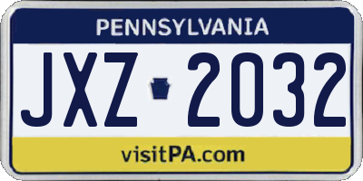 PA license plate JXZ2032