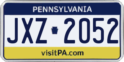 PA license plate JXZ2052