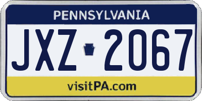 PA license plate JXZ2067