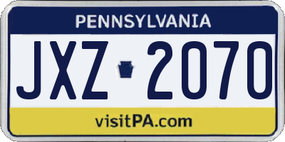 PA license plate JXZ2070