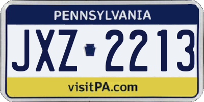 PA license plate JXZ2213