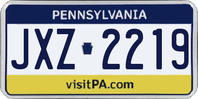 PA license plate JXZ2219