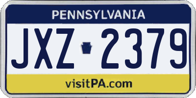 PA license plate JXZ2379