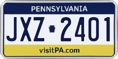 PA license plate JXZ2401