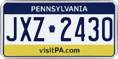 PA license plate JXZ2430