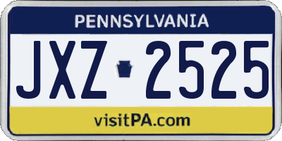PA license plate JXZ2525