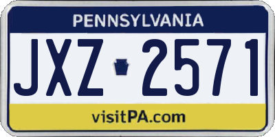 PA license plate JXZ2571