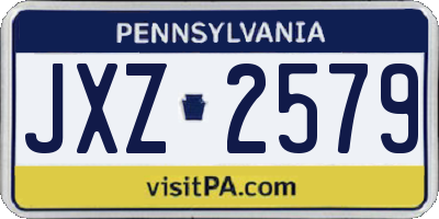 PA license plate JXZ2579