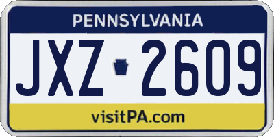PA license plate JXZ2609