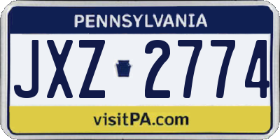 PA license plate JXZ2774