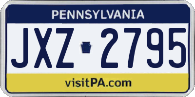 PA license plate JXZ2795
