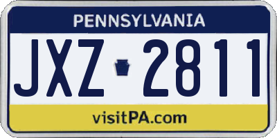 PA license plate JXZ2811