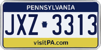 PA license plate JXZ3313