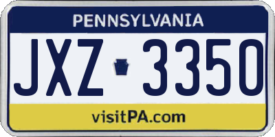PA license plate JXZ3350