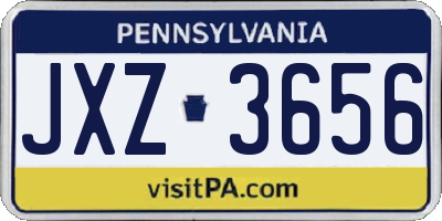 PA license plate JXZ3656