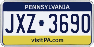 PA license plate JXZ3690
