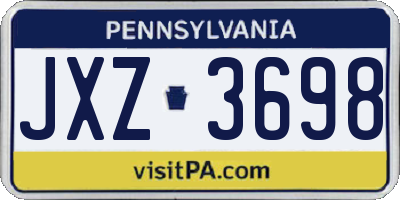 PA license plate JXZ3698