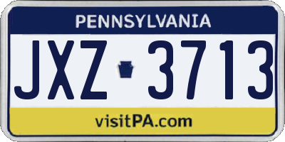PA license plate JXZ3713